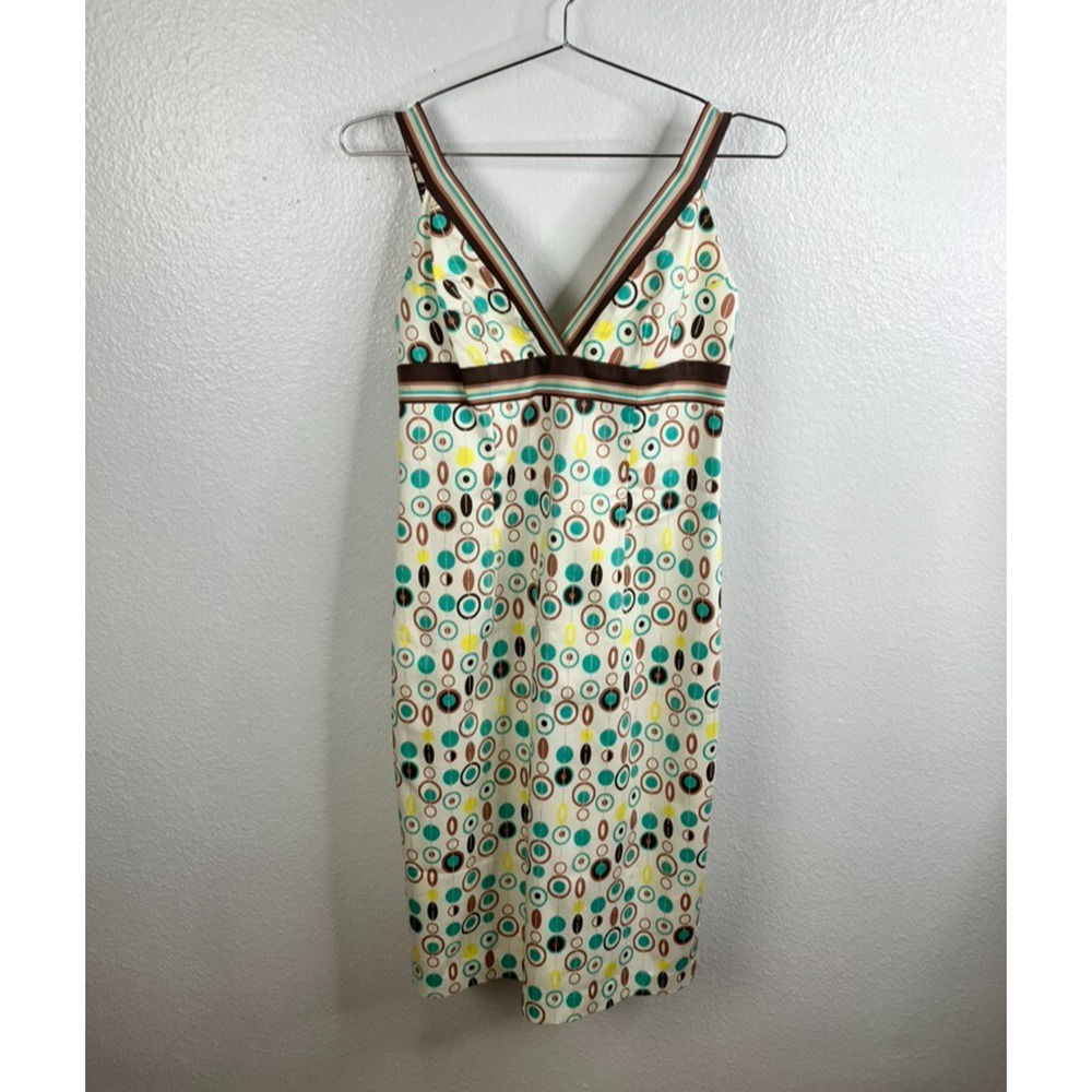 David Meister Babydoll Sheath Dress Size 6 Polka Dot Geometric Y2K Groovy Bold